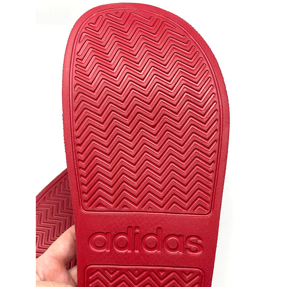 *Rare* Adidas Adilette Shower Slides Mens 13 Sports Sandals Slippers EE7039 Red - Picture 8 of 9